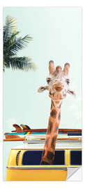 Door sticker Surfer Giraffe - Kidz Collection