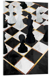 Acrylic print Golden Chess Set