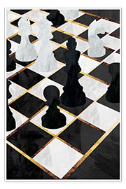 Wall print  Golden Chess Set - Sarah Manovski