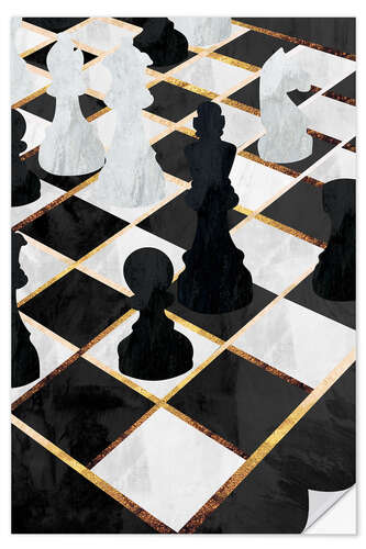 Vinilo para la pared Golden Chess Set