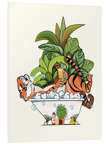 Foam board print Tiger in the Bath