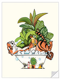 Wall sticker Tiger in the Bath