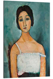 Magnettafel Christina, Porträt einer jungen Frau in Weiß