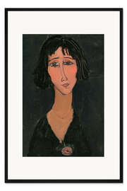 Gerahmter Kunstdruck Margherita, Junge Frau mit Rose