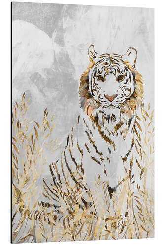 Aluminium print Tiger in the Golden Grass