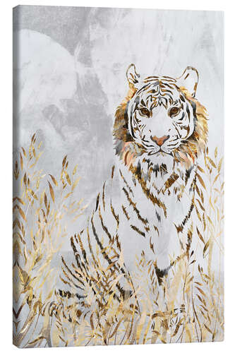 Tableau sur toile Tiger in the Golden Grass