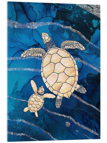 Acrylic print Golden Turtles II