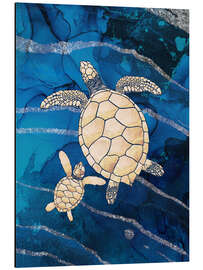 Aluminium print Golden Turtles II