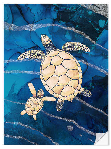 Wall sticker Golden Turtles II