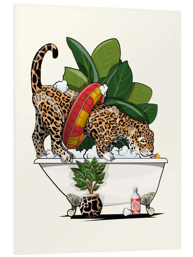 PVC-tavla Jaguar Wild Cat in the Bathroom