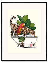 Framed art print Jaguar Wild Cat in the Bathroom