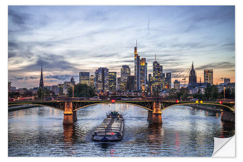 Självhäftande poster Skyline Frankfurt am Main