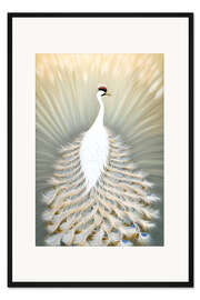 Gerahmter Kunstdruck Japanischer Pfau I