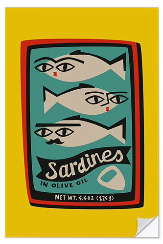 Selvklæbende plakat Sardines