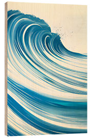 Wood print Japanese Ocean Wave