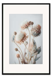 Gerahmter Kunstdruck Pastellfarbene Trockenblumen