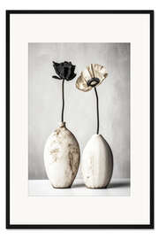 Gerahmter Kunstdruck Weiße Keramik V