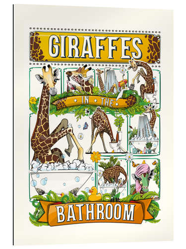 Cuadro de plexi-alu Giraffes in the Bathroom