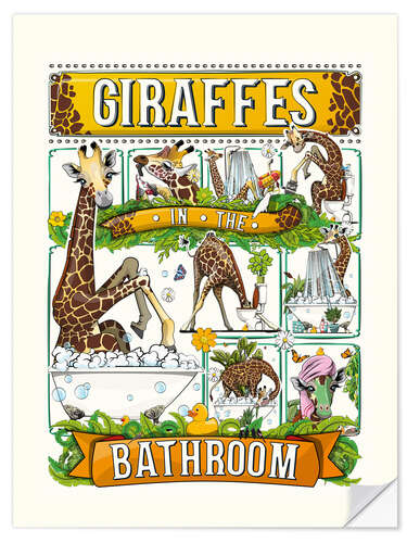 Wall sticker Giraffes in the Bathroom