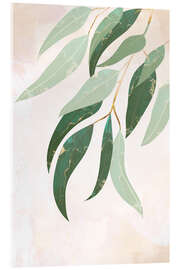 Acrylglasbild Eucalyptus Metallic Leaves