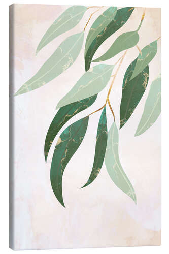 Canvas-taulu Eucalyptus Metallic Leaves