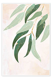 Wall print  Eucalyptus Metallic Leaves - Sarah Manovski
