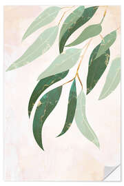 Muursticker Eucalyptus Metallic Leaves