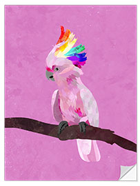 Selvklebende plakat Pink Pride Rainbow Bird