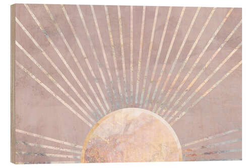 Quadro de madeira Sol Dourado