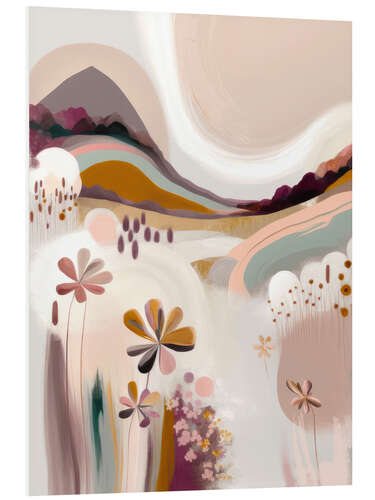 Foam board print Colourful Floral Hills