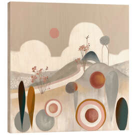 Tableau en bois Journey Through Abstract Hills - Bella Eve