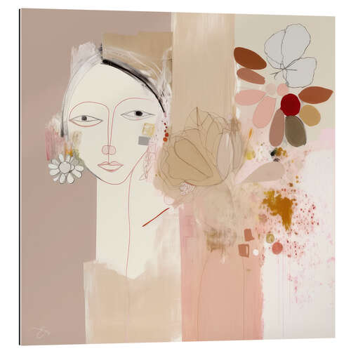 Gallery print Abstract Portrait with Flowers