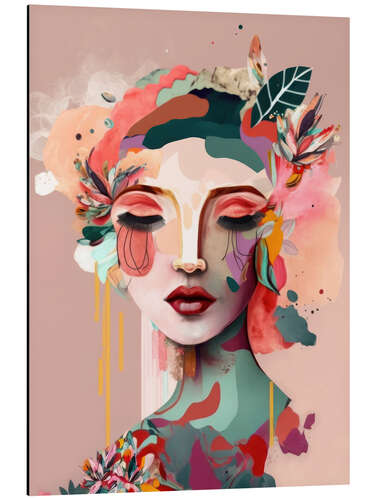 Tableau en aluminium Abstract Colorful Portrait