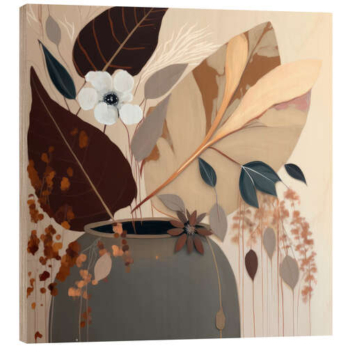 Wood print Beautiful Floral Fragrance