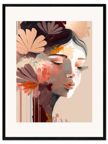 Framed art print Celeste, Blooming Female Portrait