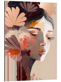 Magnettafel Celeste, Blühendes Frauenporträt