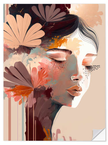 Wall sticker Celeste, Blooming Female Portrait