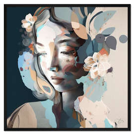 Gerahmter Kunstdruck Kostbares, abstraktes Porträt