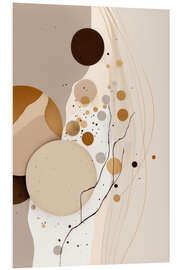 Foam board print Circles in Beige