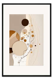 Gerahmter Kunstdruck Kreise in Beige