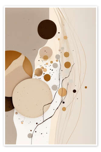 Poster Kreise in Beige