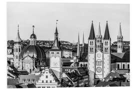 Foam board print Old town of Wuerzburg in Franconia