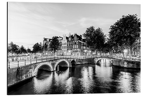 Alubild Keizersgracht in Amsterdam am Abend