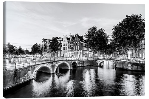 Canvas-taulu Keizersgracht in Amsterdam in the Evening