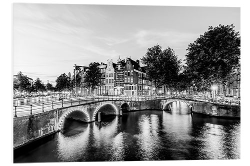 Hartschaumbild Keizersgracht in Amsterdam am Abend