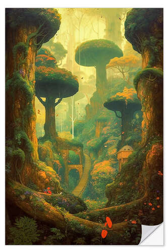 Selvklæbende plakat Fantasy Land II
