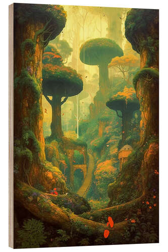 Wood print Fantasy Land II