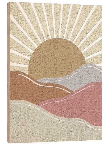 Quadro de madeira Sunset in Pastel