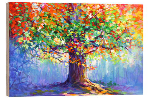 Wood print Tree of Blooming Romance