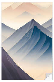 Wall sticker Japandi Mountains